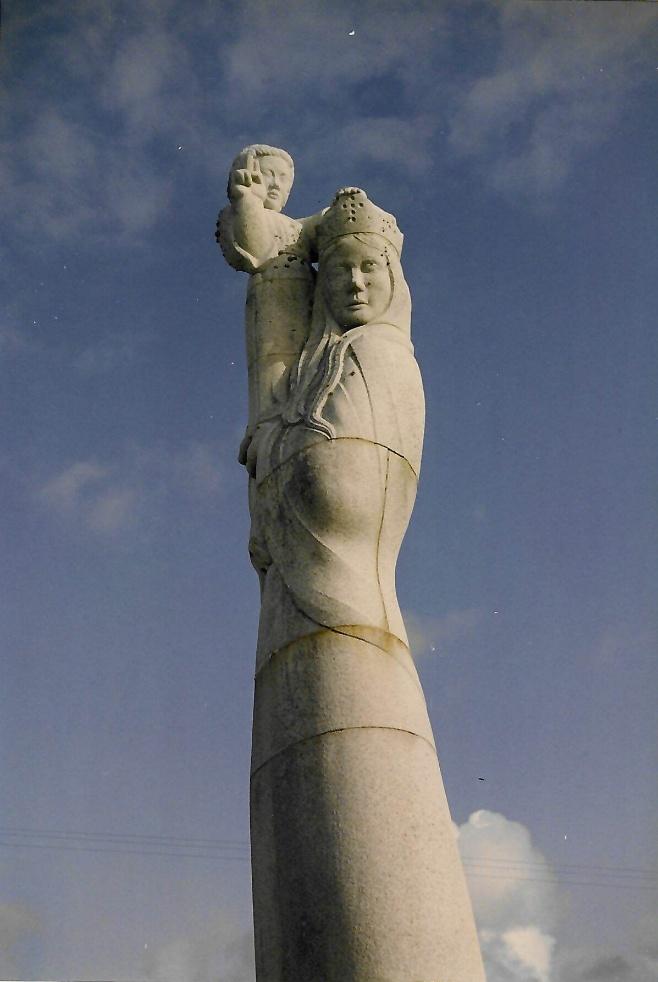 The magnificent Mother and Child high up on a hill in North Uist, the Hebrides, captures the majesty of a medieval Mary viewing the sea and indeed the world
